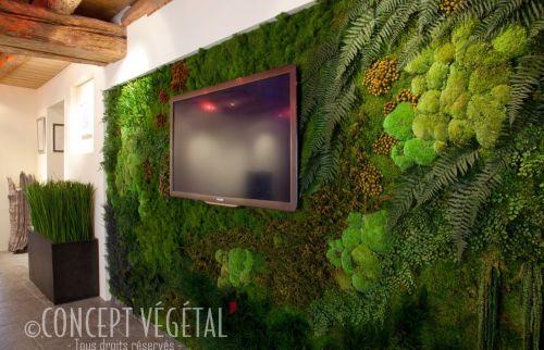 Mur végétal stabilisé vertical artificiel sans entretien pour l'intérieur