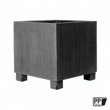 Pot carré avec pieds en mélange pierre et résine