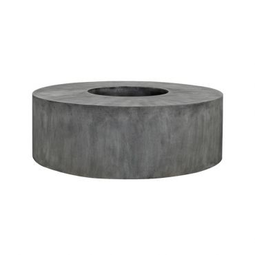 Pots et banc en forme de rouleau , en mélange pierre et résine