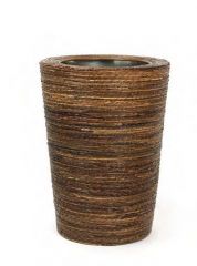 Pots tressé cylindrique droit en fibre naturelle 