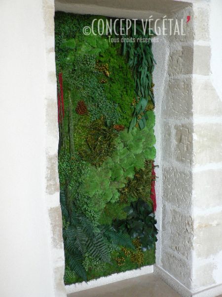 Le camouflage d'un élément qui nuit à votre décoration intérieure par le mur végétal stabilisé